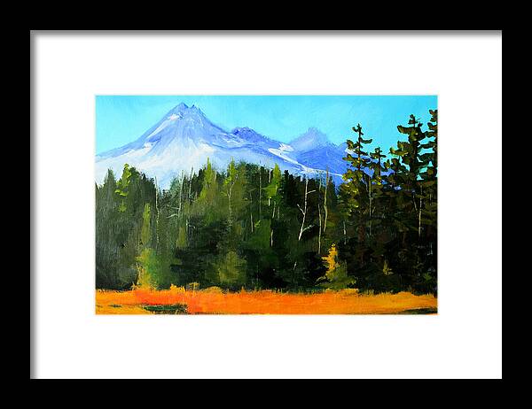 Oregon Landscape Painting Framed Print featuring the painting Broken Top Mountain by Nancy Merkle