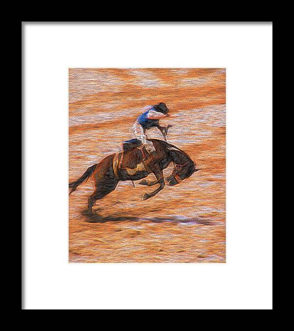 Rodeo Framed Print featuring the photograph Bronc Rider by John Freidenberg