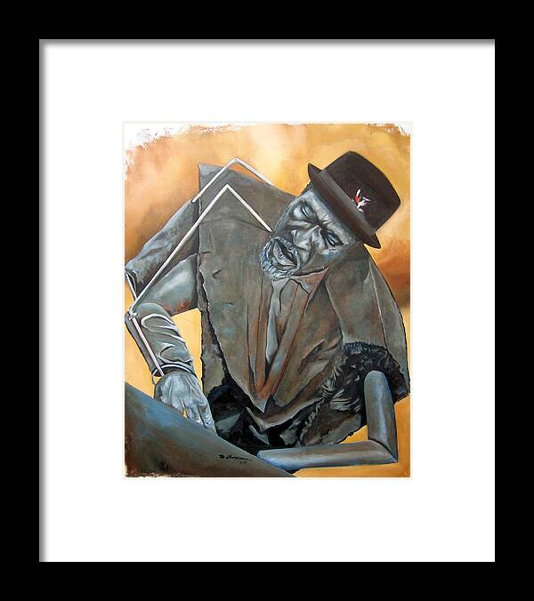 Thelonious Monk Jazz Piano Framed Print featuring the painting Bronze Monk by Martel Chapman