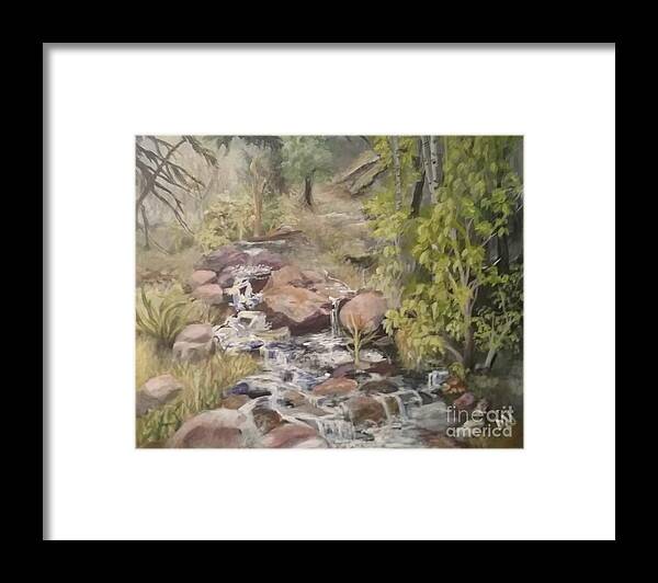 Brook Framed Print featuring the painting Brook by Saundra Johnson