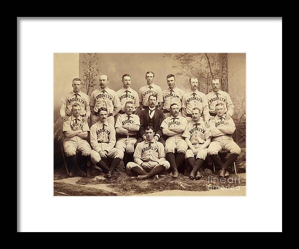 Brooklyn Framed Print featuring the photograph Brooklyn Bridegrooms Baseball Team by American School