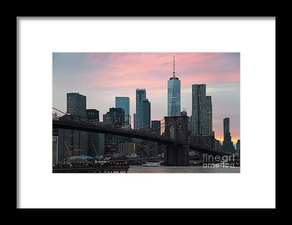 Brooklyn Bridge New York Framed Print featuring the photograph Brooklyn bridge New york by Andy Myatt