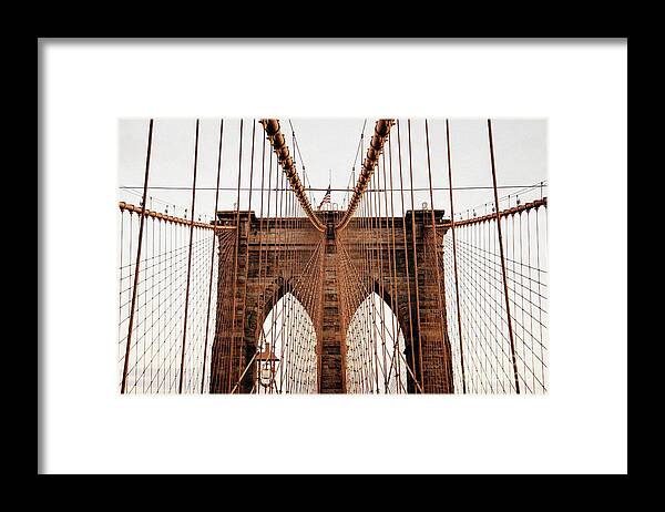 Photography Framed Print featuring the photograph Brooklyn Bridge by MGL Meiklejohn Graphics Licensing