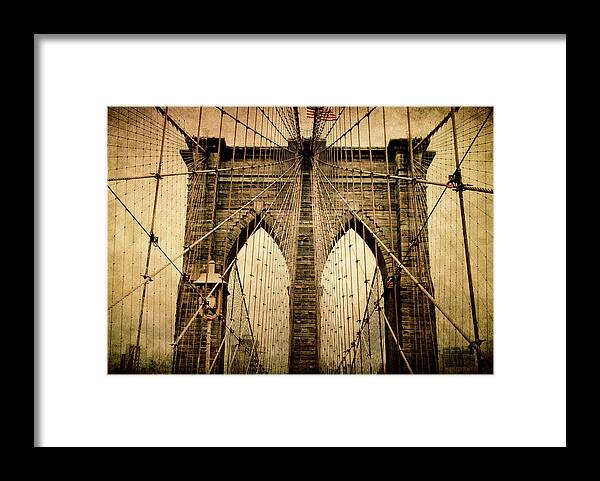 Bridge Framed Print featuring the photograph Brooklyn Bridge Nostalgia by Jessica Jenney