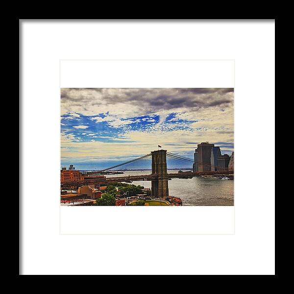 Bridge Framed Print featuring the photograph #brooklyn #bridge #nyc #usa by Luisa Azzolini