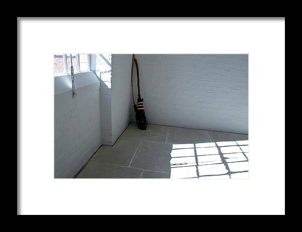 Broom Framed Print featuring the photograph Broom in a corner. by Elena Perelman
