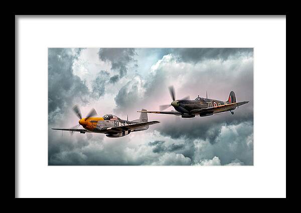 P51 Framed Print featuring the digital art Brothers In Arms by Peter Chilelli