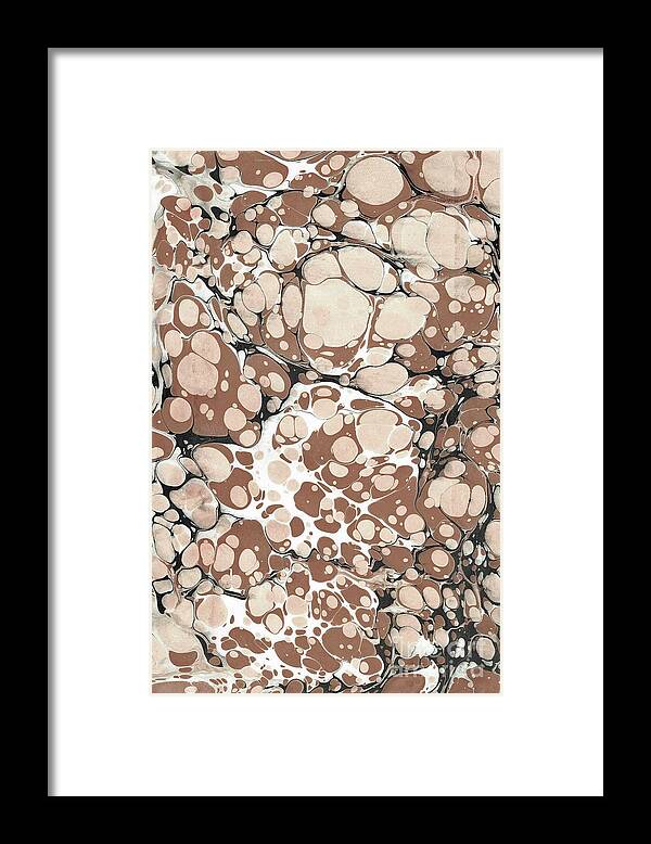Water Marbling Framed Print featuring the painting Brown Battal #2 by Daniela Easter