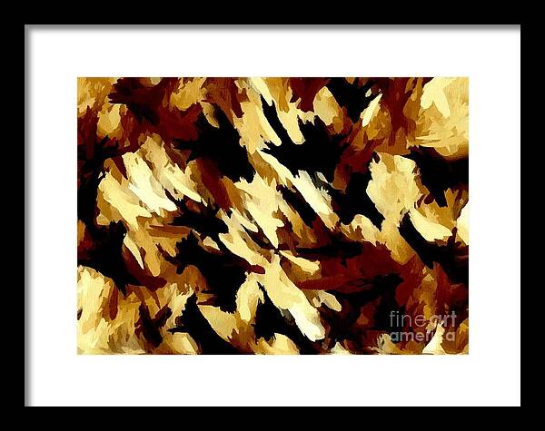 Painting Framed Print featuring the digital art Brown Tan Black Abstract II by Delynn Addams