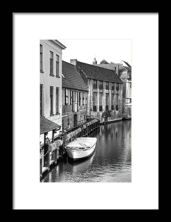 Brugge Framed Print featuring the photograph Brugge Canal by Rebekah Zivicki