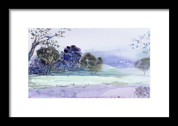  Framed Print featuring the painting Bruny Island at dusk by Dorothy Darden