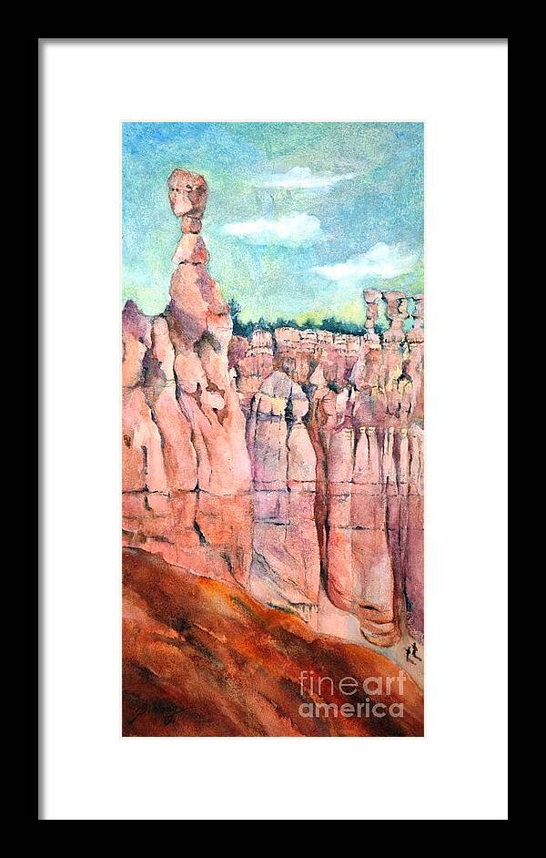 Bryce Canyon National Park Framed Print featuring the painting Bryce Canyon #1 by Betty M M Wong