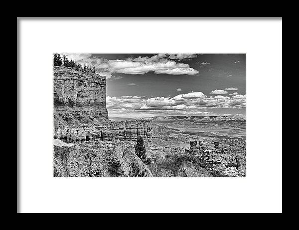 Bryce Framed Print featuring the photograph Bryce Canyon in black and white by Nancy Landry
