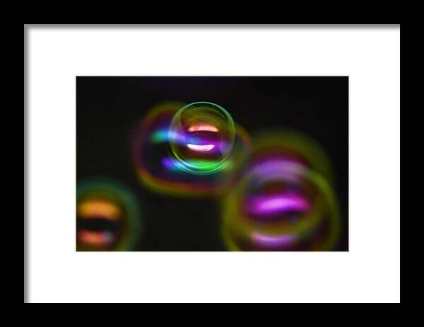 Bubbles Framed Print featuring the photograph Bubble Magic by Laura Mountainspring