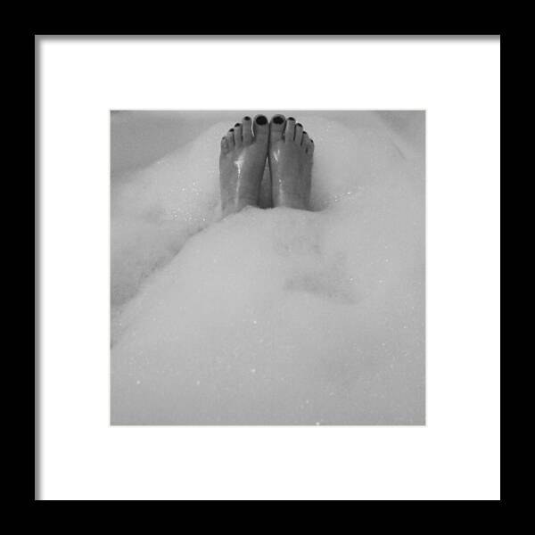 Bubblebath Framed Print featuring the photograph #bubblebath by Melanie Conway