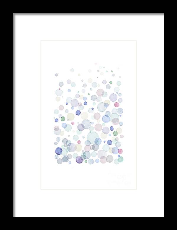 Bubbles Framed Print featuring the painting BUBBLES - Abstract watercolor . by Aga and Artur Szafranscy