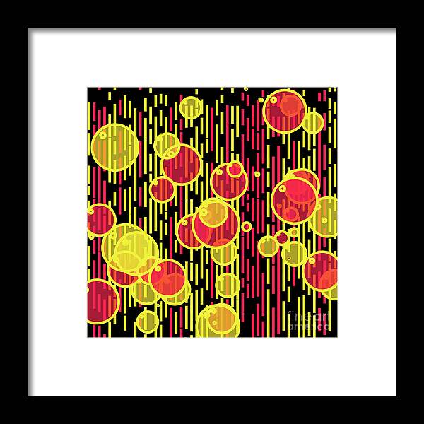 Lines Framed Print featuring the digital art Bubbles and lines by Gaspar Avila