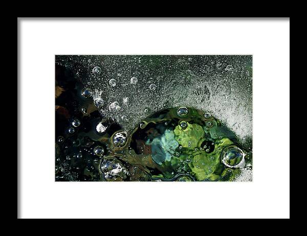 Ice Framed Print featuring the photograph Bubbling Ice by Cate Franklyn