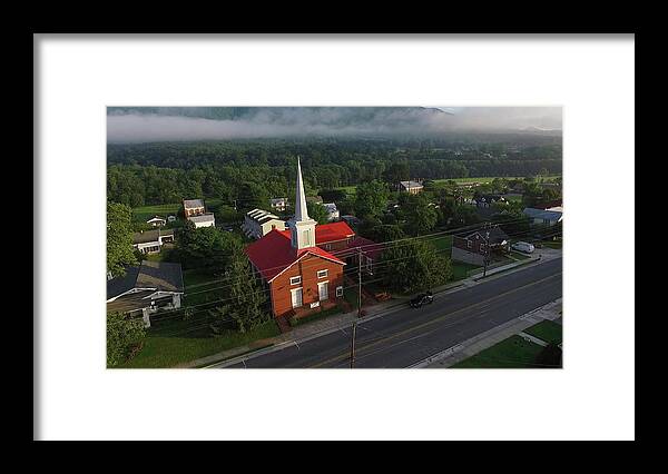 Church Framed Print featuring the photograph Buchanan Presbyterian Church by Star City SkyCams