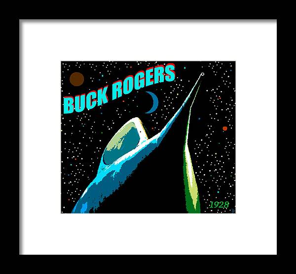 Comic Book Framed Print featuring the painting Buck Rogers since 1928 by David Lee Thompson