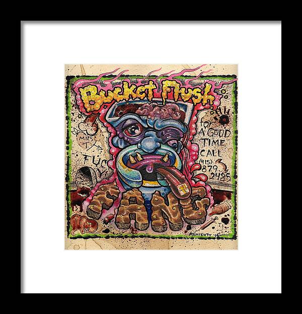 Ryan Almighty Framed Print featuring the painting BUCKET FLUSH and FANG cover art by Ryan Almighty