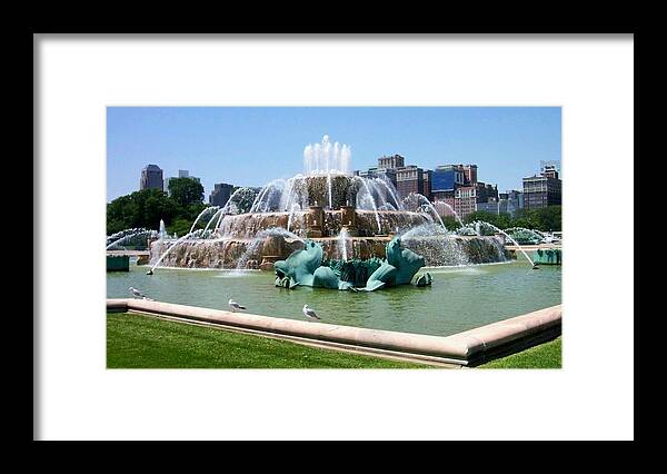 Chicago Framed Print featuring the photograph Buckingham Fountain by Anita Burgermeister