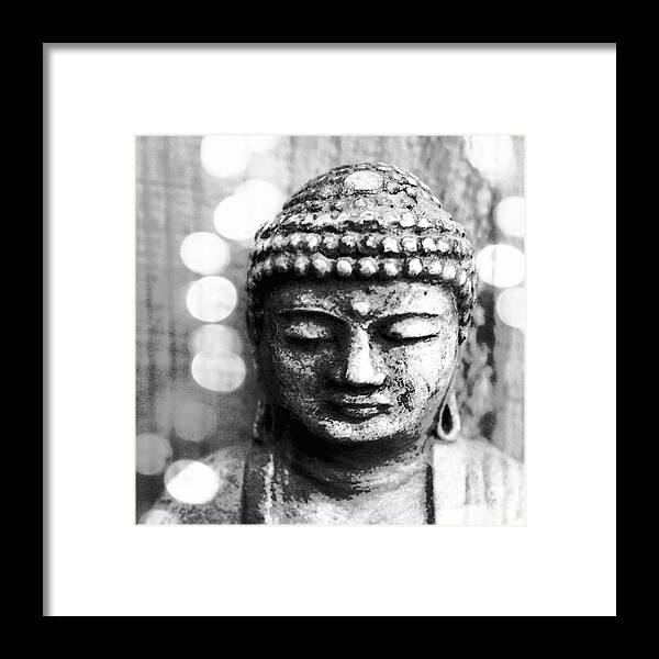Buddha Framed Print featuring the mixed media Buddha by Linda Woods