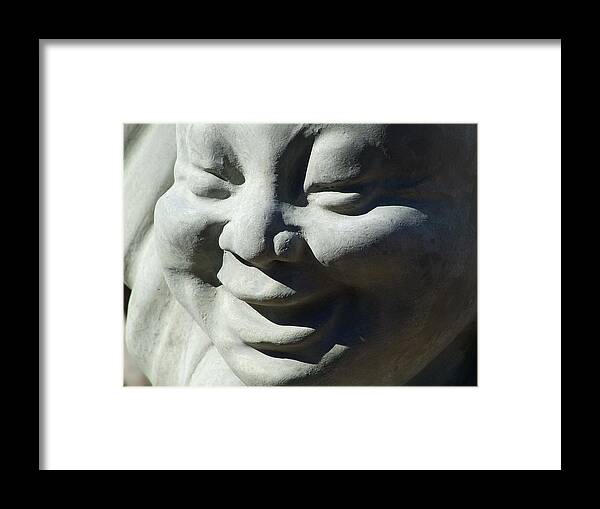 Statue Framed Print featuring the photograph Buddha Smiles by John Loyd Rushing