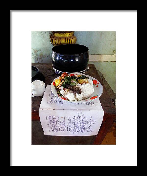 Photograph Framed Print featuring the photograph Buddhist Food Offering by Kurt Van Wagner