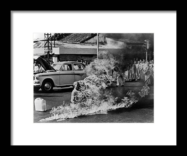 History Framed Print featuring the photograph Buddhist Monk Thich Quang Duc, Protest by Everett