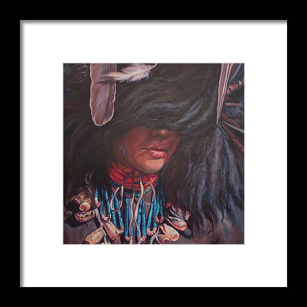 Hopi Framed Print featuring the painting Buffalo Dancer by Christine Lytwynczuk
