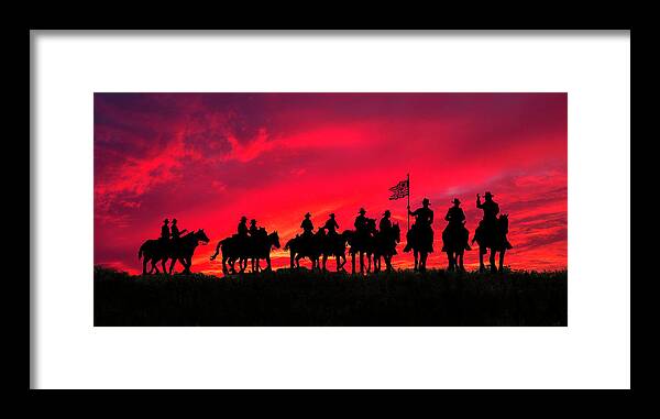 Silhouettes Framed Print featuring the photograph Buffalo Soldiers Silouettes by Steve Snyder