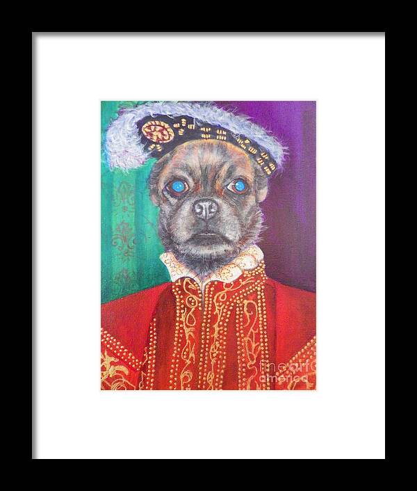 Whimsical Framed Print featuring the painting Bugsy First Earl of Primrose by Linda Markwardt