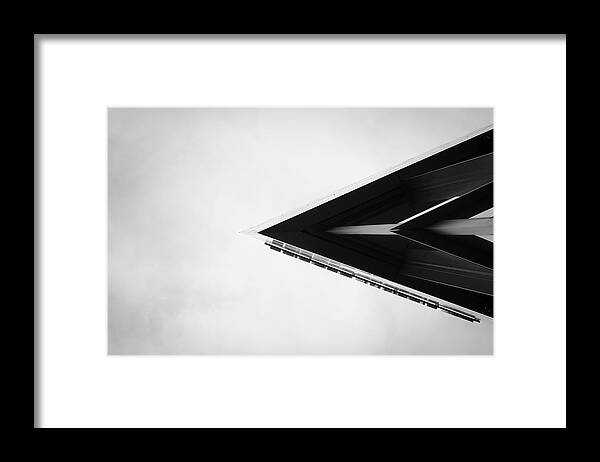 Black And White Framed Print featuring the photograph Building's Prow by Stephen Holst