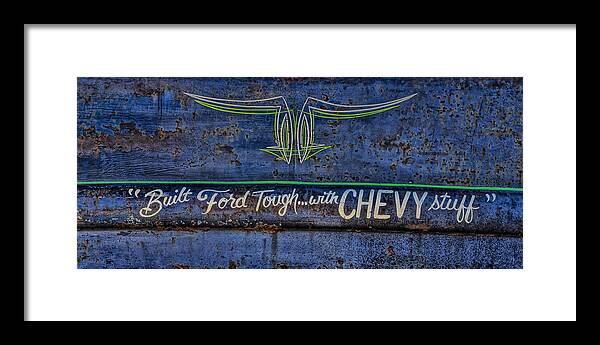 Ratrod Framed Print featuring the photograph Built Ford Tough with Chevy Stuff by Alan Hutchins