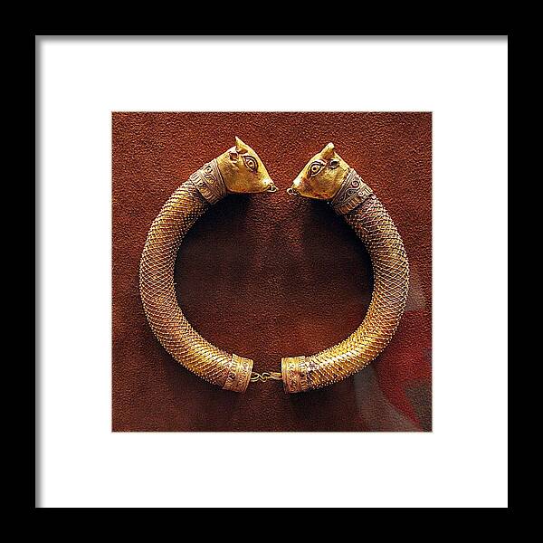 Bull-heads Necklace Framed Print featuring the photograph Bull-heads Necklace by Andonis Katanos