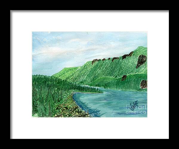 Montana Framed Print featuring the painting Bull River Bay by Victor Vosen