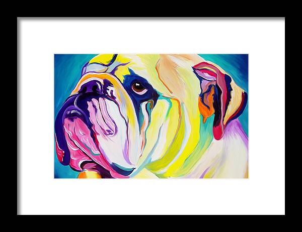 English Framed Print featuring the painting Bulldog - Bully by Dawg Painter