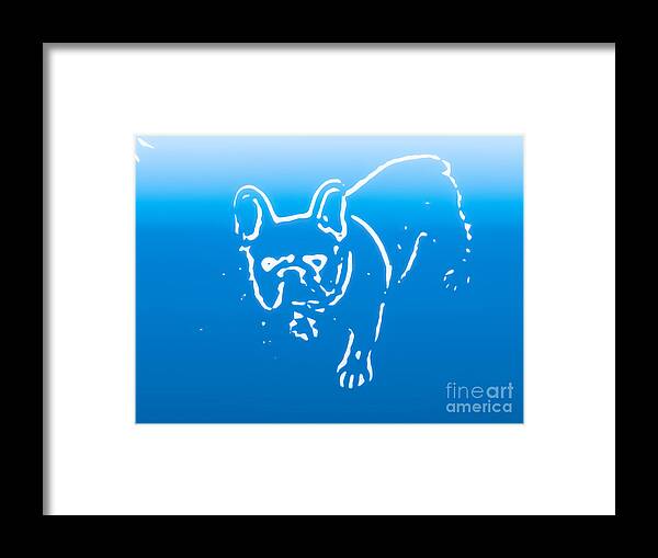 Bull Framed Print featuring the photograph Bulldog in Blue by Heather Joyce Morrill