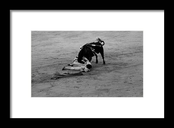 Bullfighting Framed Print featuring the photograph Bullfighting 34b by Andrew Fare