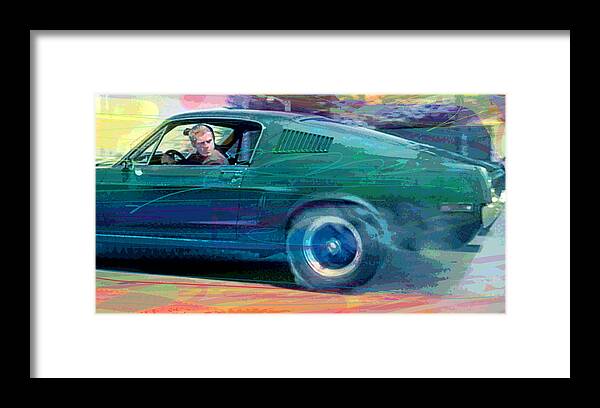 1968 Mustang Framed Print featuring the painting Bullitt Mustang by David Lloyd Glover