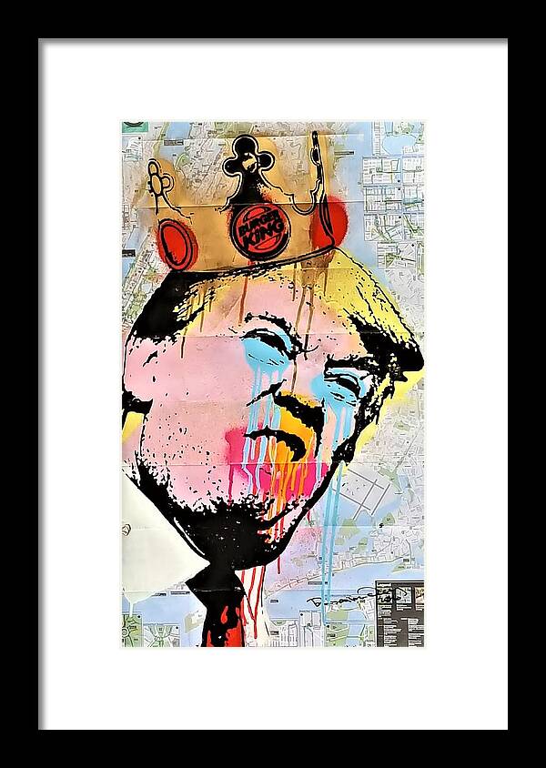 Abstract Art Framed Print featuring the photograph Burger King Trump by Rob Hans