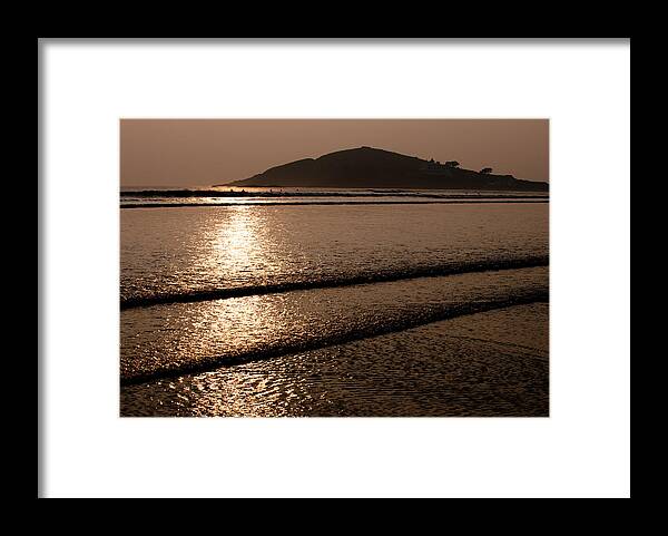 Burgh Island Sunset Framed Print featuring the photograph Burgh Island Sunset by Helen Jackson