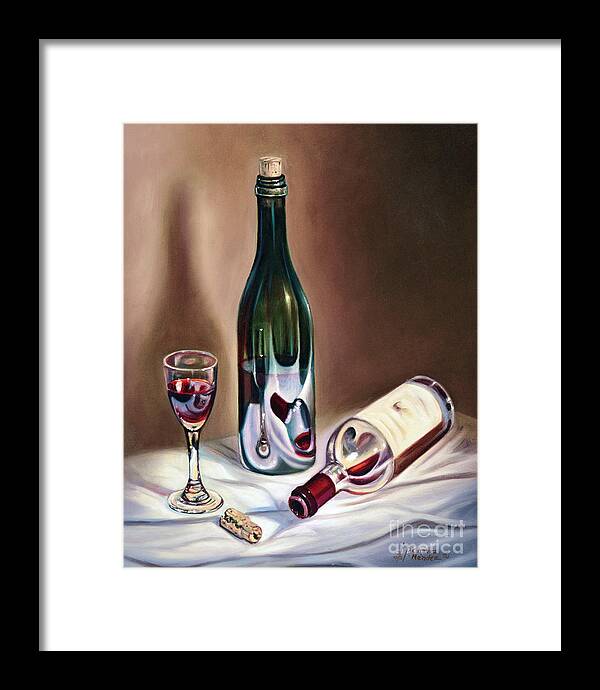Wine Framed Print featuring the painting Burgundy Still by Ricardo Chavez-Mendez