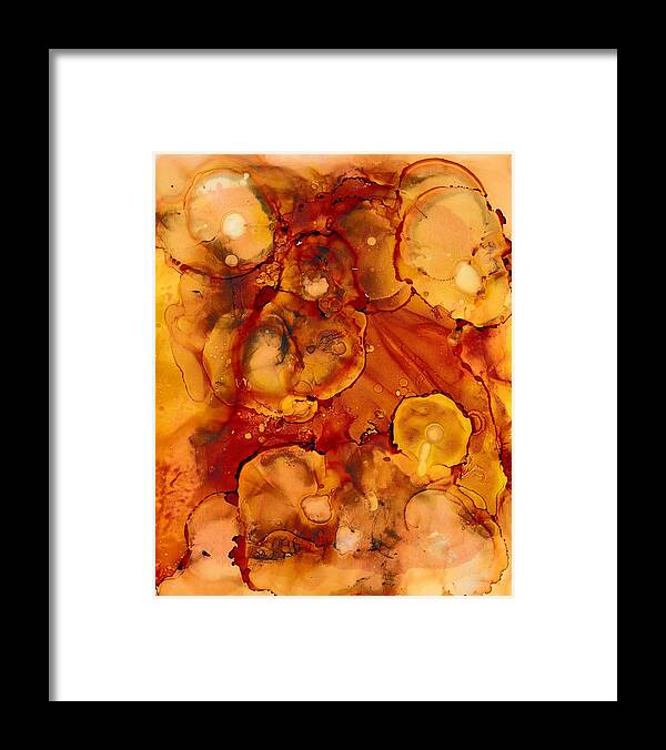 Abstract Framed Print featuring the painting Burled Wood by Louise Adams