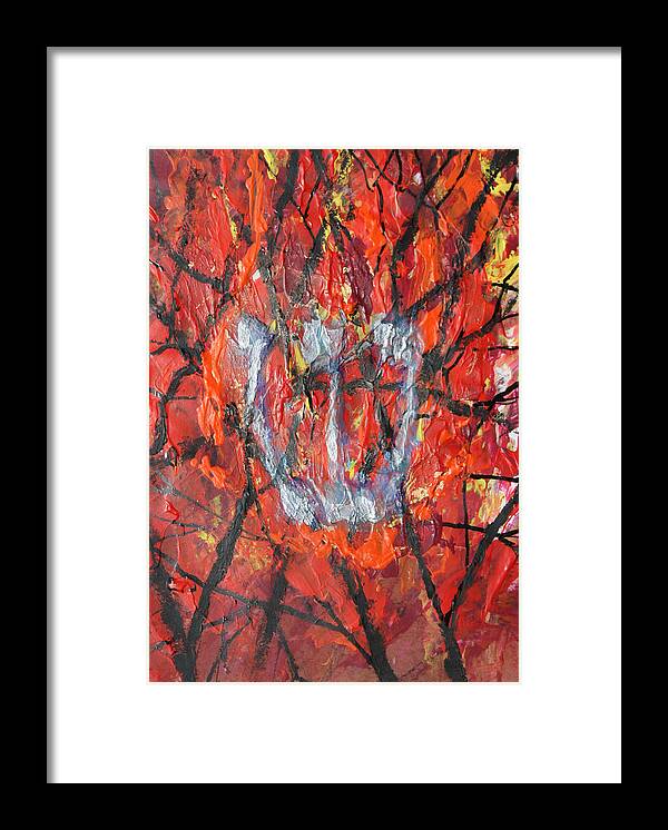 Judaica Framed Print featuring the painting Burning Bush by Mordecai Colodner