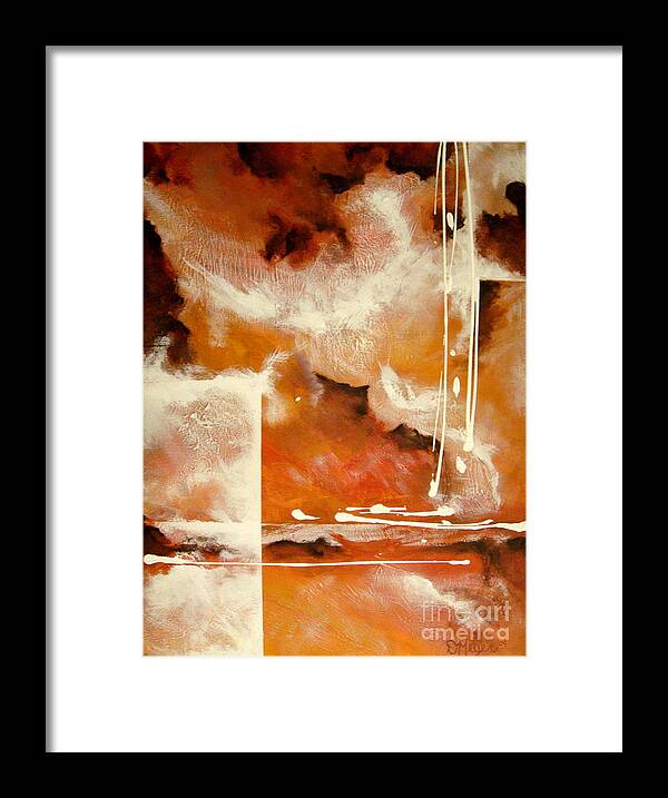 Abstract Framed Print featuring the painting Burnt Mist by Dani Marie