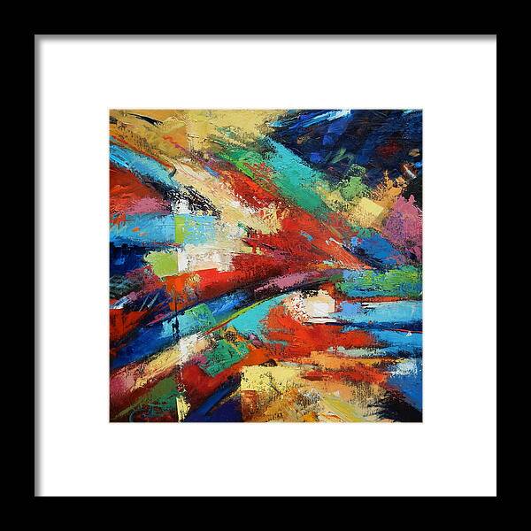 Abstract Framed Print featuring the painting Burst by Gary Coleman