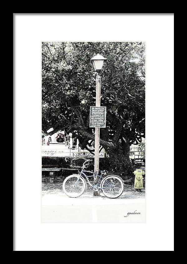 Bike Framed Print featuring the photograph Bus Stop by Gary Gunderson