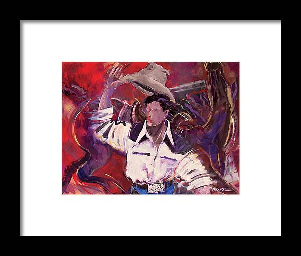 Figurative Framed Print featuring the painting Buster by Ron Patterson